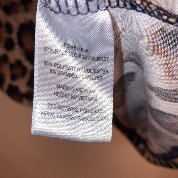 Heartsoul Animal print top with deep v neck with rouching around the v. - Picture 5 of 7